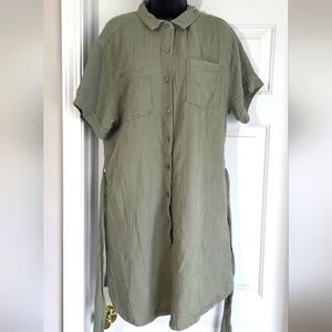 Weatherproof Vintage Ladies' Gauze Dress, Green, Size L